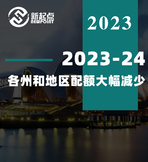 注意！2023-24各州和地区配额大幅减少！